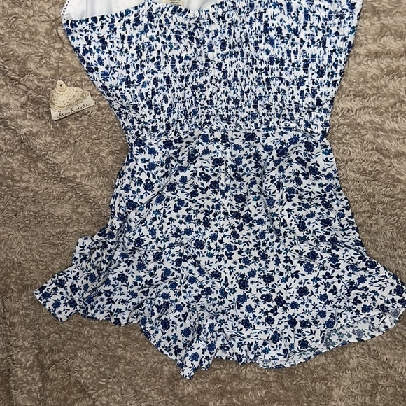 Altar'd State Blue Floral Jumpsuit with Ruffle Details - Picture 6 of 8